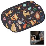 Car Window Shade-(2 Pack)-XL-25" x 16"-Colorful Cartoon Animal Designs, Cling Car Sun Shade for Windows - Sun, Glare and UV Rays Protection for Your Child - Baby Car Shades for Side Window by Enovoe