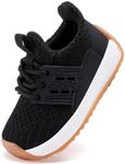 BMCiTYBM Baby Walking Sneakers Boys Girls Shoes Breathable Non Slip 6 9 12 18 24 Months Black Size 12-18 Months Toddler