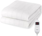 RELAX4LIFE Heated Mattress Pad, Electric Heating Bed Warmer with Single/Dual Control, 8 Heat Settings, Overheat Protection, Machine Washable Fitted Heated Underblanket (Single-190 x 90cm)