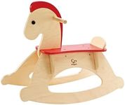 Hape Rock and Ride Kid's Wooden Rocking Horse, Beige, L: 26.6, W: 11.1, H: 20.6 inch