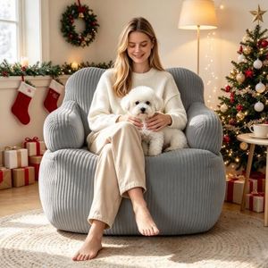 Giant Bean Bag Chair for Adults with Armrests, Corduroy Bean Bag Sofa