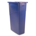 Rubbermaid Commercial Slim Jim Trash Can, 23 Gallon, Blue, FG354000BLUE