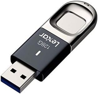 Lexar LJDF35-128BNL JumpDrive Fingerprint F35 128 GB USB 3.0 Flash Drive, Black/Silver