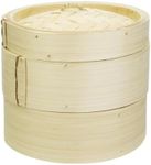 Vogue Bamboo 2-Tier Food Steamer 152(Dia)mm, Size: 152(Dia)mm, Material: Bamboo, Asian Dim Sum Cuisine, Yum Cha Cooking, Traditional Bamboo Look, K302