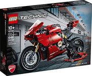 LEGO Technic Ducati Panigale V4 R Motorcycle 42107 Building Set - Collectible Superbike Display Model Kit with Gearbox and Working Suspension, Fun for Adults, and Motorcycle Enthusiasts