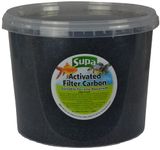 Supa Large Activated Filter Carbon 3 Litre Bucket, Removes Impurities And Odours To Leave Your Aquarium / Fish Tank Or Pond With Crystal Clear Water, Black