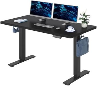 FLEXISPOT 160x80cm Electric Standing Desk Height Adjustable ONE PIECE Sit Stand Up Desk with Memory Smart Pannel (Black Frame+Black Desktop)