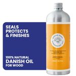 Danish Oil for Wood 500ml Naturally Polymerised Linseed Oil VOC Free & Environmentally Friendly Cutting Board Oil Butcher Block Oil | Works as a Stand Oil for Oil Painting | Food Safe Wood Sealer