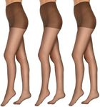 L'eggs womens Everyday Women's Nylon Pantyhose Control Top Panty - Multiple Packs Available, Sun Tan 3-pack, Queen