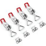 TANCUDER 4 Pack Pull Latch Adjustable Toggle Clamp Quick Release Toggle Latch 100Kg 220Lbs Holding Capacity Hasp Clip Clamp Heavy Duty Draw Latch for Door Cabinet Box Case Trunk Cases Smoker Lid Jig