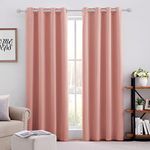 HOMEIDEAS Coral Blackout Curtains for Bedroom 52 X 84 Inch Length 2 Panels Set Room Darkening Bedroom Curtains, Soundproof Thermal Grommet Window Curtains for Living Room for Christmas