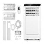IDEALHOUSE 10000 BTU Portable Air Conditioner and Heater, 4-in-1 Floor AC Unit for Room Up to 450 Sq ft, Standing Room Cooler with Dehumidifier, Fan &Secure Window Kit, Renter Friendly, Remote Control