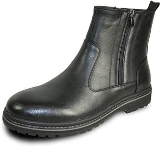 bravo! Men Waterproof Winter Boot MARK-3 Fur Lined Boot with Double Zipper Black Men Size 11