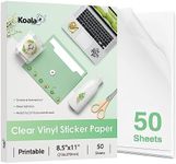 Koala Clear Sticker Paper for Inkjet Printer - Waterproof Clear Printable Vinyl Sticker Paper - 8.5x11 Inch 50 Sheets Transparent Glossy Sticker Paper for DIY Personalized Stickers, Labels, Decals