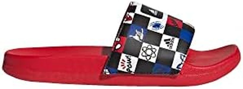 adidas unisex-child adidas Adilette Comfort Kids Slides Slide Sandals, Better Scarlet/White/Team Royal Blue, 13 Little Kid