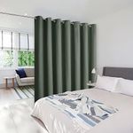 NICETOWN Dark Mallard Curtains for Sliding Glass Door, 84 inch Long, Grommet Single Curtain Panel, Sound Reducing Blackout Curtains for Bedroom/Doorway Living Cabin (1 Panel, 8.3ft Wide by 7ft Long)