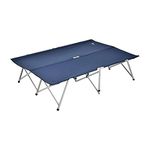 Hi-Gear Double Folding Campbed with Sturdy Steel Frame for Adults, Teens & Kids, 2 People, Comfortable, Portable, Durable, Ideal for Camping & Festivals or Overnight Guests, Carry Bag, Blue