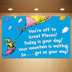 Sunwer Oh The Places You'll Go Photo Booth Backdrop Graduation Back to School Travel Theme Party Decor Wall Hanging Background Decoration Supply (5.9×3.6ft)