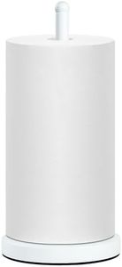WORHE Paper Towel Holder Metal Countertop 1 Pack Heavy Duty Base Stand Roll Dispenser for White Paper Holder Stand Dining Table Bathroom Decor Home for Countertop Matte White(YGC019)