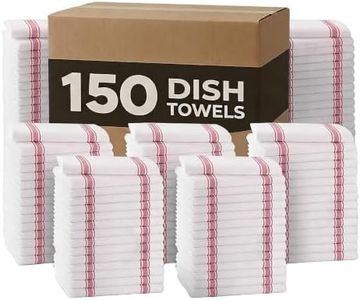 Avalon Kitchen Dish Towels, Cotton Kitchen Towels, Red, 15x25,150 Pack