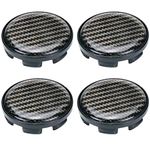 Modengzhe 53mm Wheel Rim Hub Center Covers Center Caps Replacement Compatible with Chevrolet if Applicable 50mm Lug to Lug Dia (Black Base & Thickned Carbon Fiber Sticker) - 4Pcs