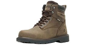 WOLVERINE Men's Floorhand 6" Waterproof Steel Toe Work Boot, Gravel, 10 Medium US