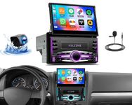 SIXTOP [2+64G] Android 13 Double Din Car Stereo 7 inch Flip Out Touchscreen Auto-Retractable with Wireless Carplay Android Auto Mirror Link Various Theme FM RDS Bluetooth WiFi GPS+AHD Camera&MIC