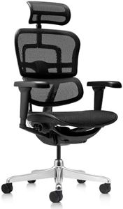 hjh OFFICE Bürostuhl ergonomisch ERGOHUMAN Ultra GEN2 Originales Design, Bürosessel mit Flexibler Lendenwirbelstütze, Netzbespannung, Schwarz