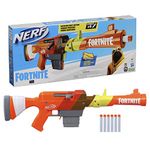 Nerf Fortnite HR Dart Blaster, Ruff Wrap Design, 6-Dart Elite Clip, 6 Elite Darts, Rotating Bolt, Detachable Barrel, Multicolor