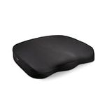 Kensington K55805WW Ergo Memory Foam Seat Cushion, Black - Lower Back Support, Improves Posture, aids siatica, Anti-Slip Backing,410x470x72