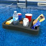 Polar Whale Floating Drink Holder Refreshment Table Tray for Pool or Beach Party Float Lounge Durable Black Foam 7 Compartment UV Resistant