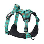 Eco Chic Recycled Comfort Pet Harness Adjustable No-Pull Reflective Padded Dog Vest Harness (Highland Cow Teal Medium)