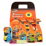Armor All 7-Piece Car Cleaning Kit, Includes Glass Cleaner, Jumbo Sponge, Car Wash & Wax, California Scents Can Car Air Freshner, Wheel & Tyre Cleaner 500ml, Insect Remover and Microfibre Cloth