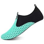 L-RUN Water Shoes for Women Men Sports Water Socks for Swimming Beach Snorkeling Diving Surfing Dot Blue, 12-13 Women/10-11 Men