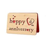 DELLA STELLA Wooden 6th Anniversary Card,Handmade 6 Years Wedding Anniversary Greeting Cards,6th wood anniversary card for Her,Him,Husband,Wife