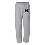 NCAA Primary Logo, Team Color Sweatpants, College, University, Michigan Wolverines Sport Grey, X-Large