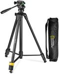 National Geographic Photo Tripod Kit with Monopod, Carrying Bag, 3-Way Head, Quick Release, 3-Section Legs Lever Locks, Geared Centre Column, Load up 3kg, Aluminium, for Canon, Nikon, Sony, NGHP004