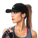 Gisdanchz Ponytail Hat for Women Performance Running Hat Womens Baseball Cap Quick Dry Golf Tennis Workout Gym Exercise Hats for Women Summer Pony Cap Ponyback Hat Casquette Femme, Black