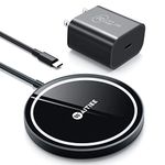 WAITIEE Magnetic Wireless Charger for iPhone 15 Pro Max Plus 14 Pro Max Plus 13 Pro Max 12 Pro Max, AirPods 3/2/Pro,Fast Wireless Charger Pad with Rubber Anti-Skid Ring and Type-C 20W Adapter