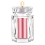 Small Urns for Human Ashes Adult Female- Crystal Mini Cremation Keepsake Urn for Mother, Sister Ashes, Unique Glass Photo Urn, Pink Baby Urn for Pet Bird, Dog, Cat