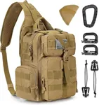G4Free Tactical EDC Sling Bag Backpack with Adjustable Holster Military Shoulder Backpack for Men （Tan）