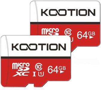 KOOTION 64GB Micro SD Card 2 Pack, Micro SDXC Memory Card Class 10 Micro SD Cards UHS-I, C10, U1, High Speed TF Flash Card with Adapter