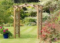 Parcel in the Attic Pontevedra Garden Arch Wave Top with Trellis Sides - 10 year warranty against rot