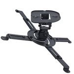 DYNAVISTA Full Motion Universal Projector Ceiling Mount Bracket Adjustable Extendable Arms Rotating Swivel Tilt Low Profile Mount Home Office Projector (Black)