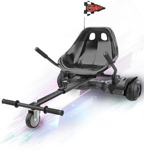 Awwscooter Go Kart Seat Attachment for Self-Balancing Scooter – Adjustable Frame Fits 6.5", 8", 10" Balance Boards, Easy Install, Safe & Fun Ride for Kids and Adults, Ideal for Gifts, Carbon Black