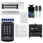 Door Access Control System RFID Keypad 1200lb Electric Magnetic Door Lock Kit with Exit Button