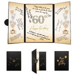 Crenics 60th Birthday Decorations for Men Women, Creative 60th Birthday Guest Book Alternative, 60th Birthday Signature Book Poster 18 x 12 inch, Great 60th Birthday Gifts