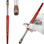 PCUORLEORS Acrylic Nail Brush with 100% Pure Kolinsky Sable Hair and Red Wood Hand, Professional Kolinsky/Gel Brush for Acrylic Application #8,10,12,14,16 (#10)