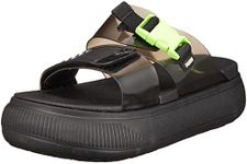 Puma 384433 Suede Mayu Sandals, Pop, Women's, PUMA Black/Fiji Lite, 23.0 cm