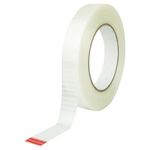 BNPHSIN 1 Roll Cricket Bat Tape, Extra Strong Cross weave Reinforced Tape, Transparent Bi-Directional Filament Strapping Tape, Duct bundling tape (20mm Width,50m Length)